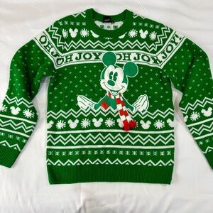 Green Mickey Mouse Christmas Sweater